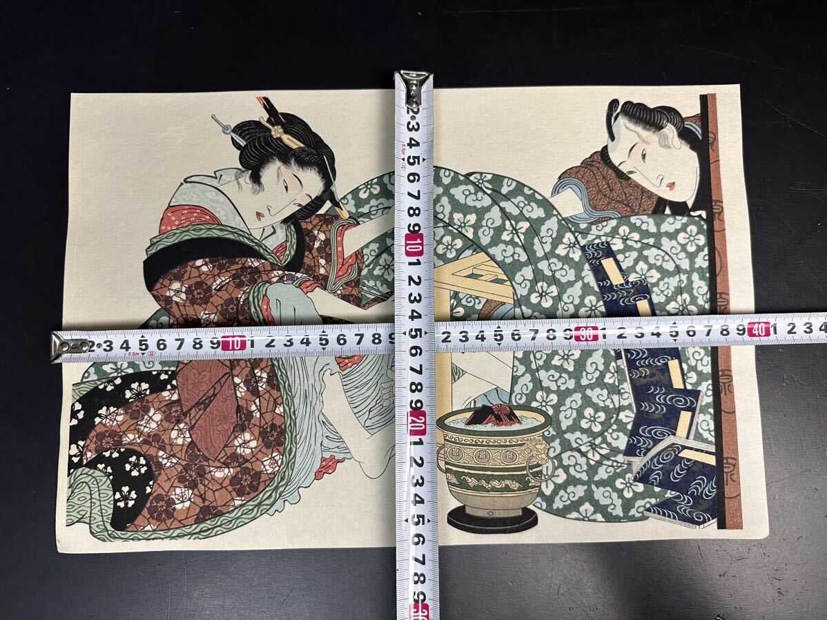 A342 木版画 浮世絵 美人画 遊郭 花魁 遊女 売買された A342 木版画 浮世絵 美人画 遊郭 花魁 遊女 売買された