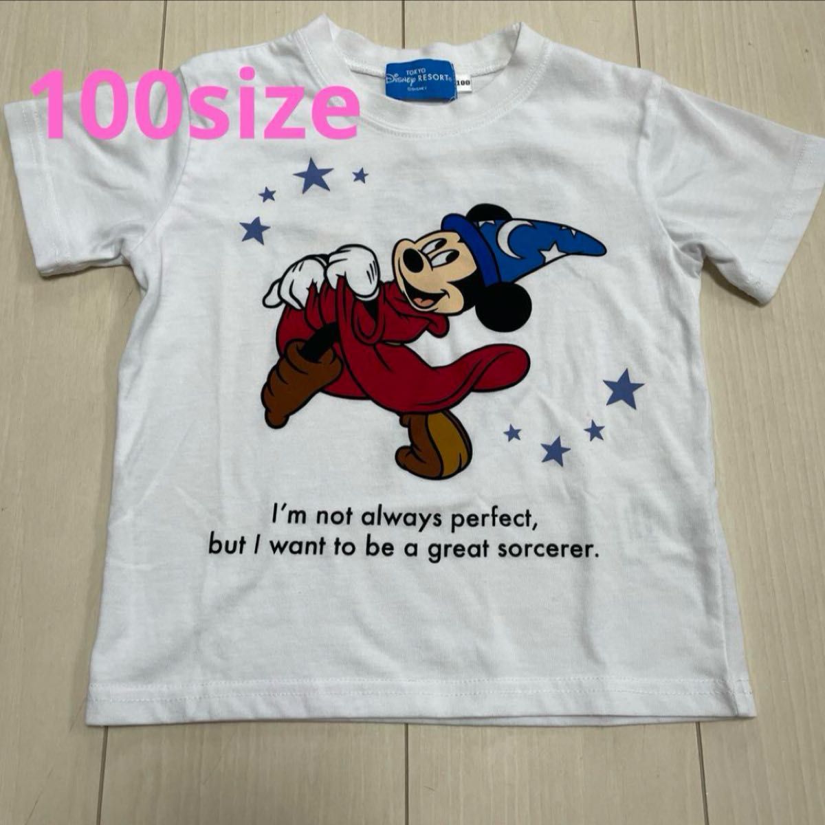 【Disney】ファンタジア ソーサラーミッキー モノクロ Tシャツ ディズニー Tシャツ 半袖 キッズ ファンタジア ソーサラー