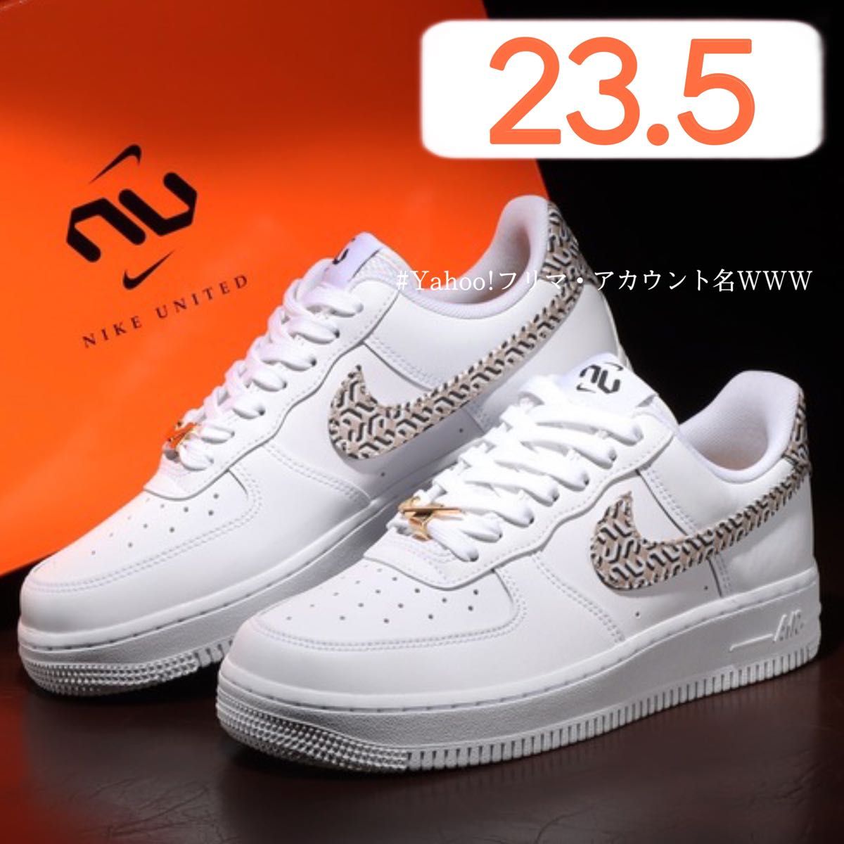 新品23 5cm】NIKE W エアフォース1LX ホワイト/モノグラム 新品23 5cm】NIKE W エアフォース1LX ホワイト/モノグラム