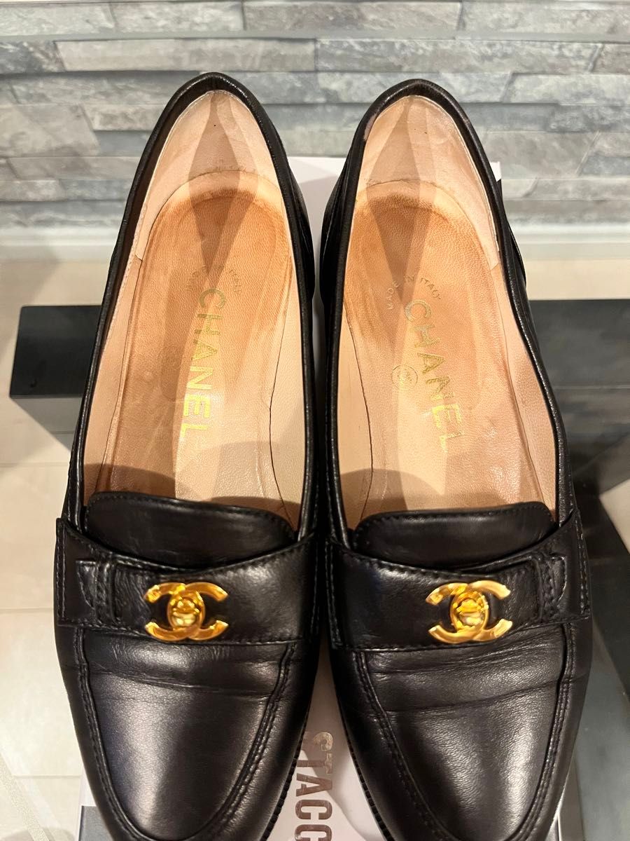 CHANEL シャネル ローファー レザー ココマーク35 ターンロック CHANEL シャネル ローファー レザー ココマーク35 ターンロック