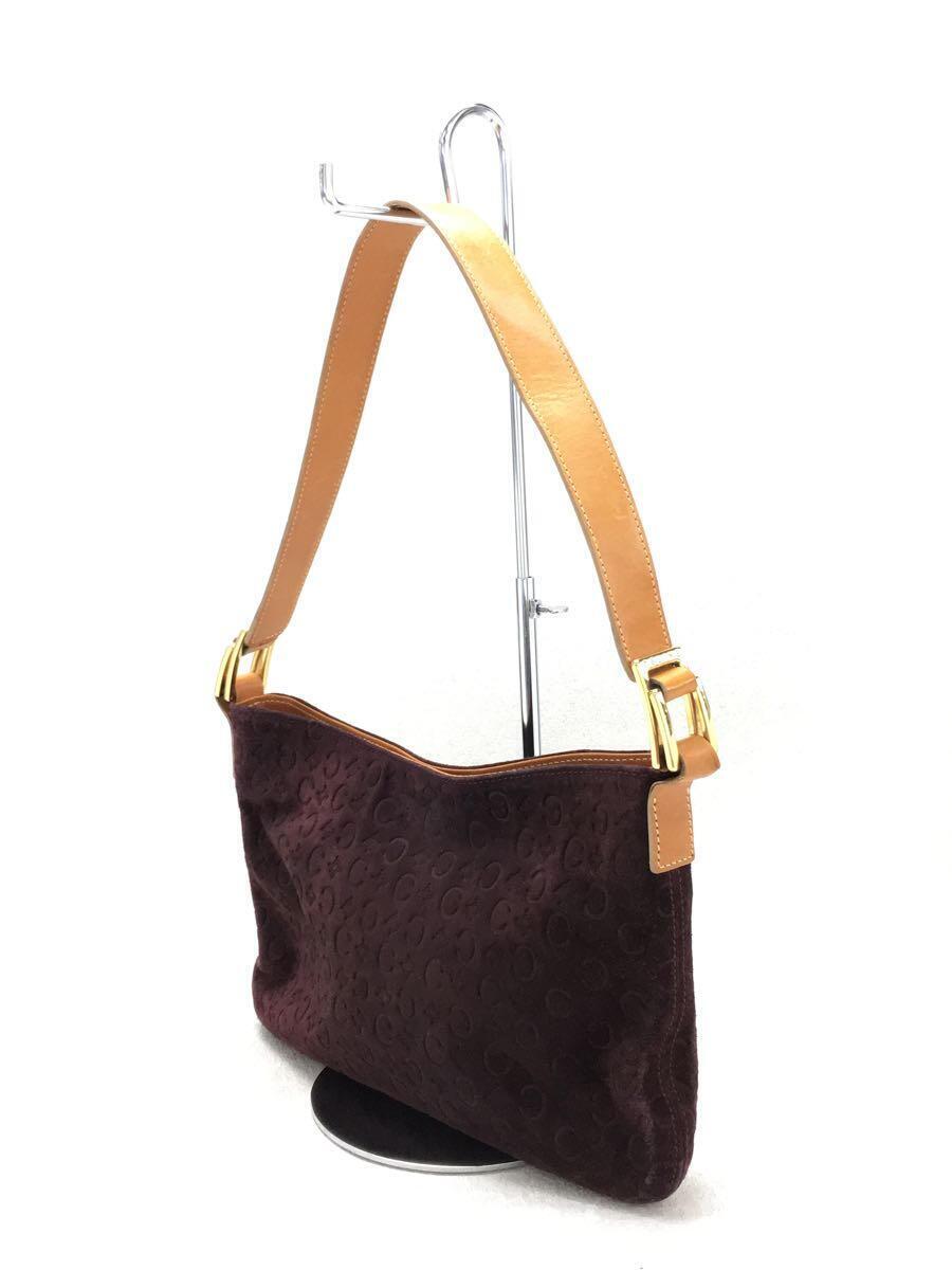 CELINE◇ハンドバッグ/スウェード/マカダムC/ボルドー// - その他 CELINE◇ハンドバッグ/スウェード/マカダムC/ボルドー// - その他