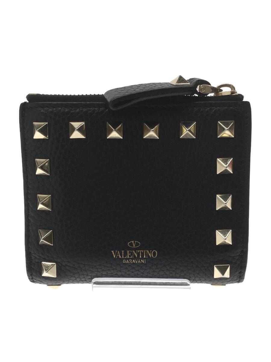 VALENTINO◇2つ折り財布/レザー/BLK/レディース// - 二つ折り VALENTINO◇2つ折り財布/レザー/BLK/レディース// - 二つ折り