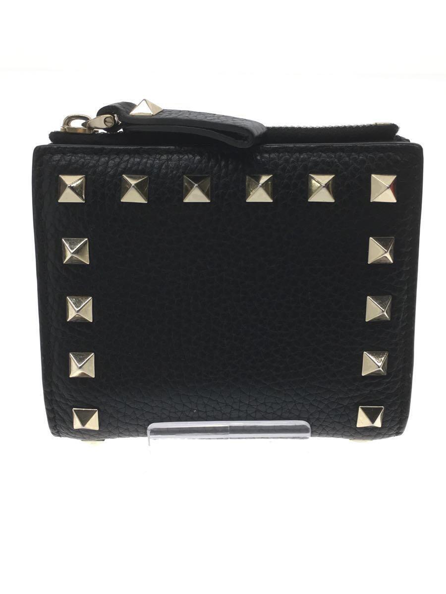 VALENTINO◇2つ折り財布/レザー/BLK/レディース// - 二つ折り VALENTINO◇2つ折り財布/レザー/BLK/レディース// - 二つ折り