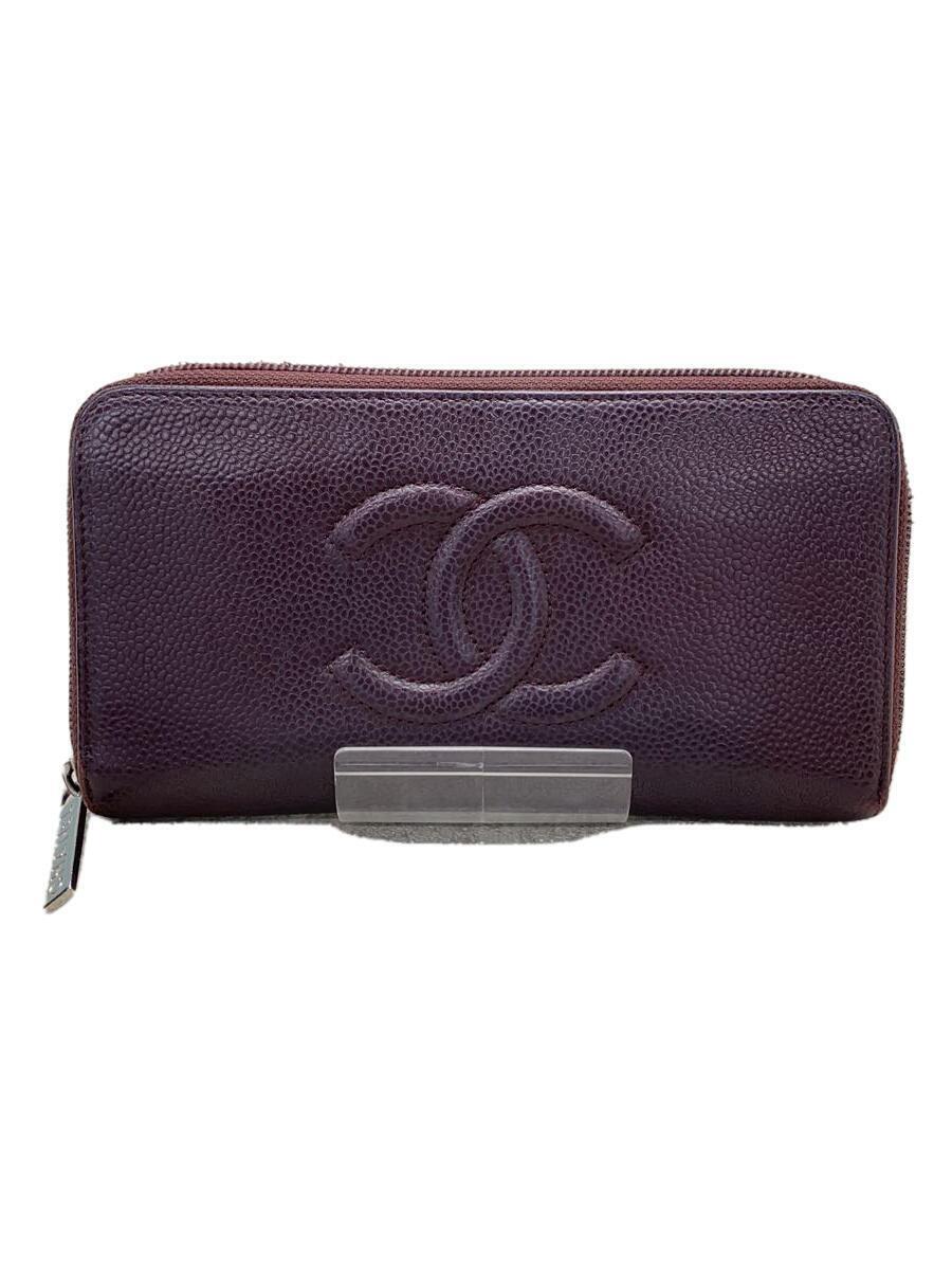 CHANEL長財布 Yahoo!オークション - CHANEL 長財布/レザー/BRW/無地/レディース
