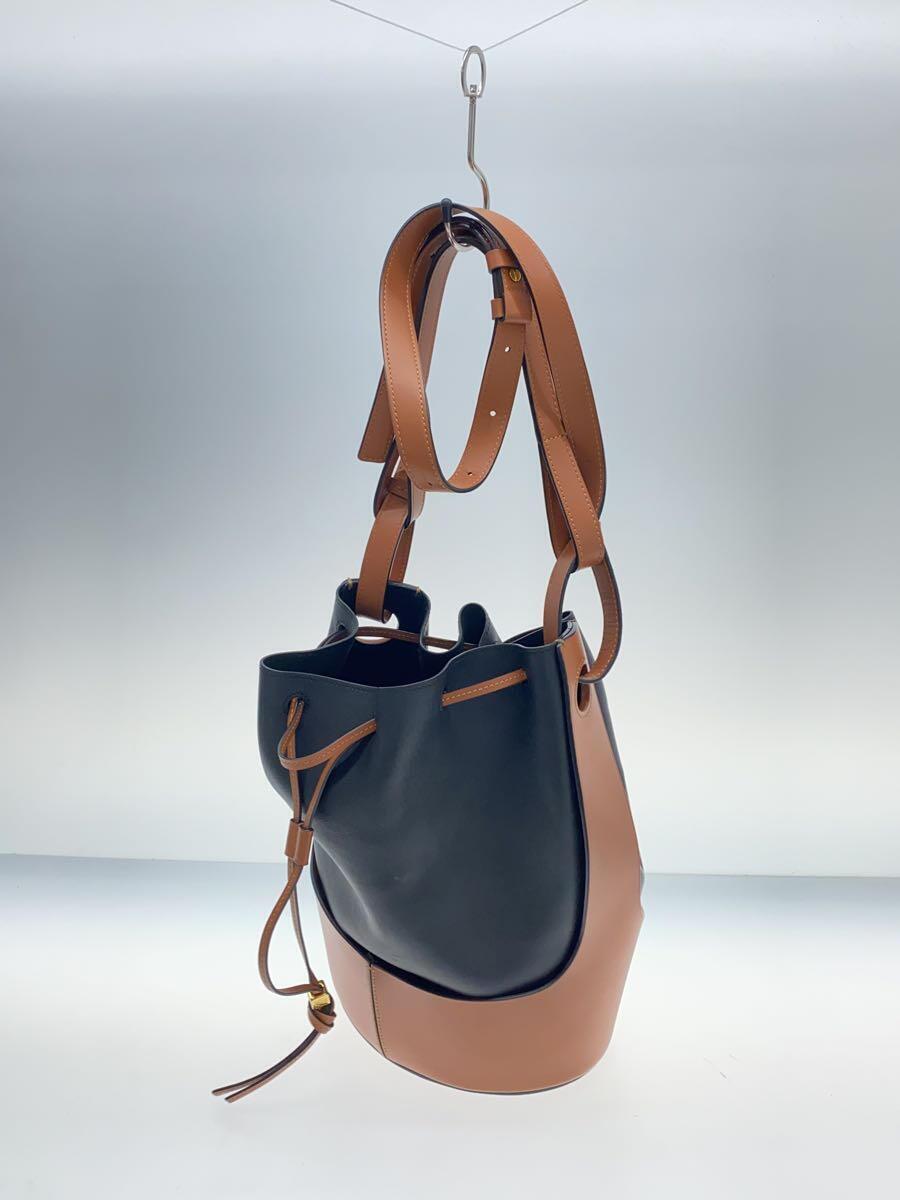 LOEWE◆BALLOON/バルーンバッグ/ショルダーバッグ/レザー/BLK×BRW