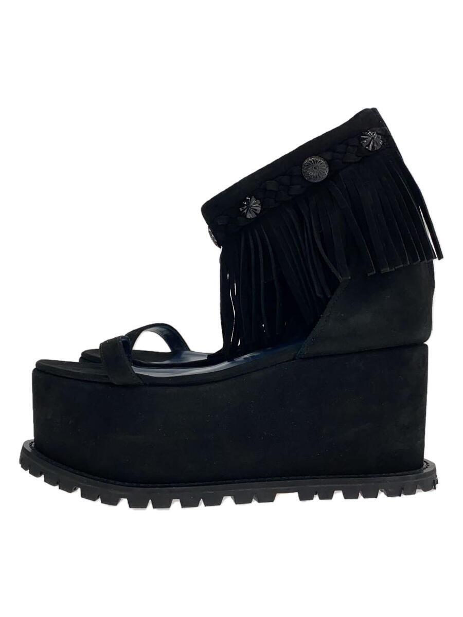 sacai◇サンダル/35/BLK/スウェード/フリンジ/厚底/コンチョ sacai◇サンダル/35/BLK/スウェード/フリンジ/厚底/コンチョ
