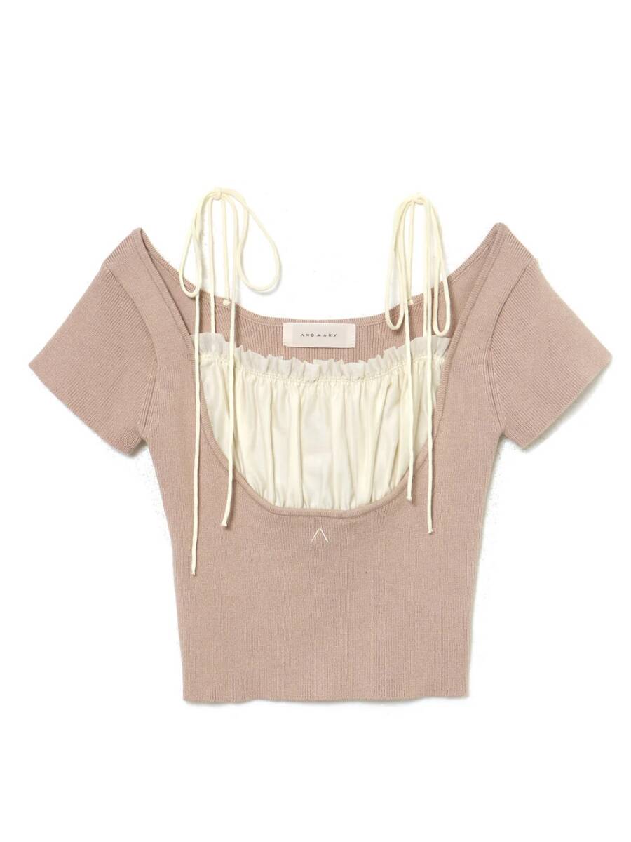 新品未使用】ANDMARY Mew frill tops Beige アンドマリー フリル 新品未使用】ANDMARY Mew frill tops Beige アンドマリー フリル