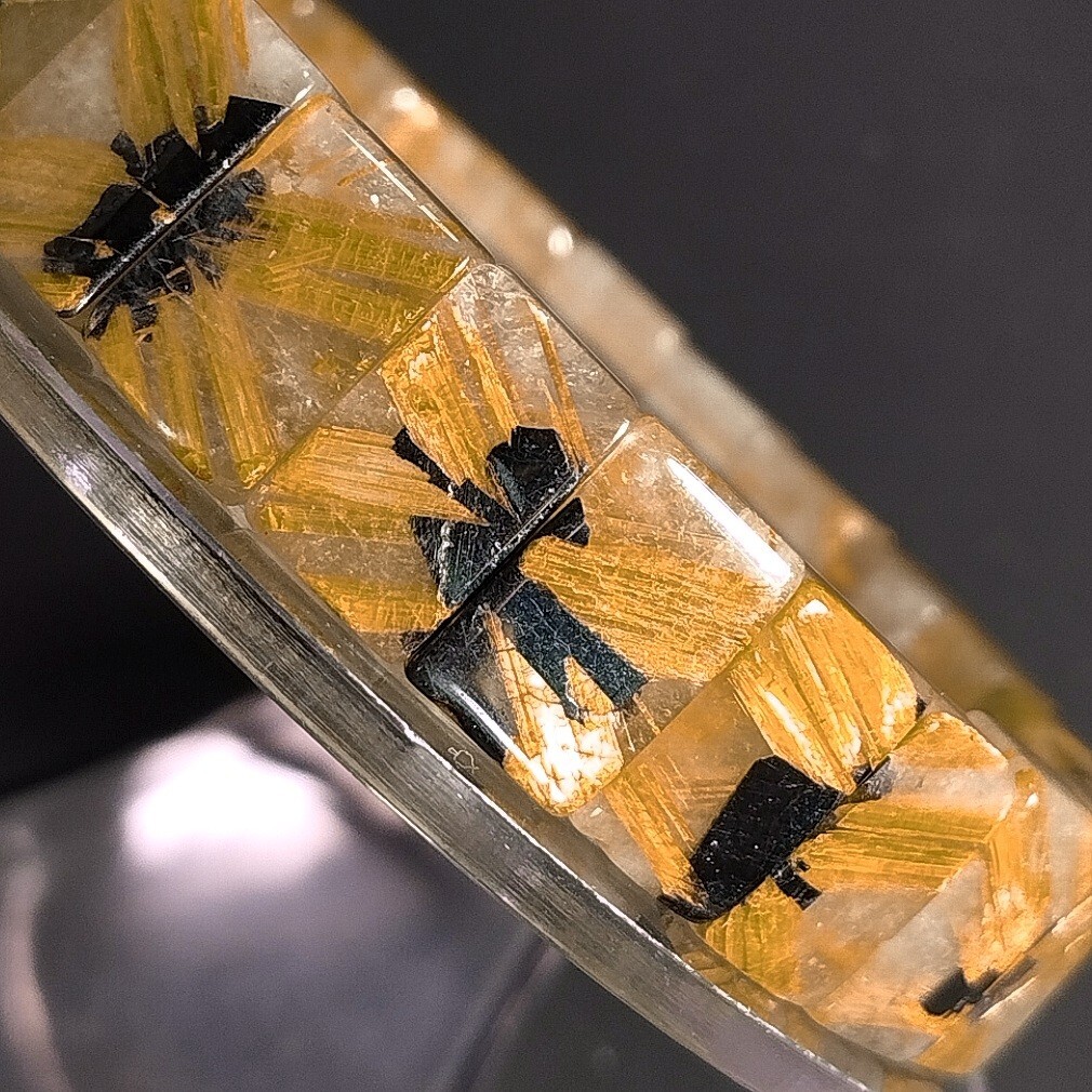 太陽放射ルチル ゴールドルチル バングル タイチンルチル 太陽放射ルチル ゴールドルチル バングル タイチンルチル