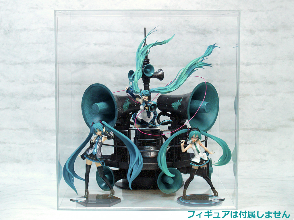 アクリルケース　フィギュアケース　けんどん式　透明　横幅400×奥行350×高さ440mm　特注オーダーメイド