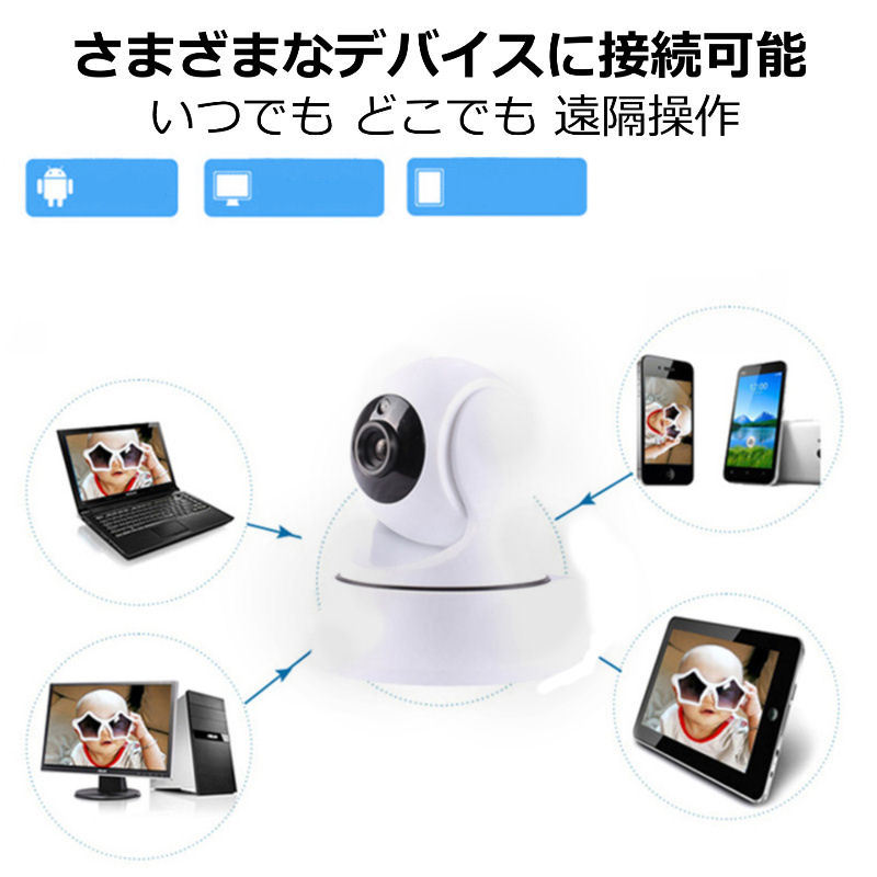 スマホで簡単 高画質HD 100万画素 IPカメラ 無料監視 wi-fi接続 遠隔操作 いつでもどこでも 見守りカメラ 新品 国内倉庫より即納 _画像7