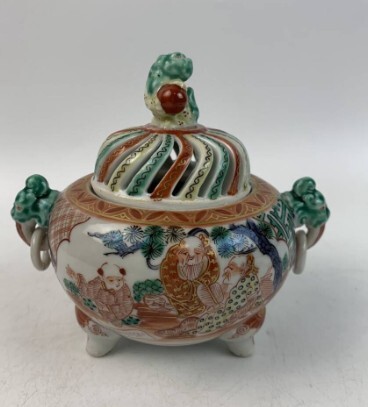 □弥左工門窯 有田焼 香炉/色絵/蕪/三足/香道具/茶道具&0228901770 □弥左工門窯 有田焼 香炉/色絵/蕪/三足/香道具/茶道具&0228901770