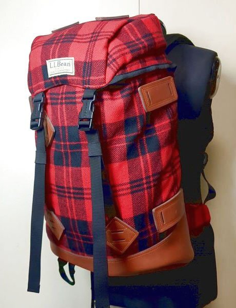 最安値に挑戦! チェック LLビーン レア クラシックウールデイパック ヴィンテージ復刻 Daypack Wool Classic L.L.Bean レザー 赤黒 バックパック デイパック