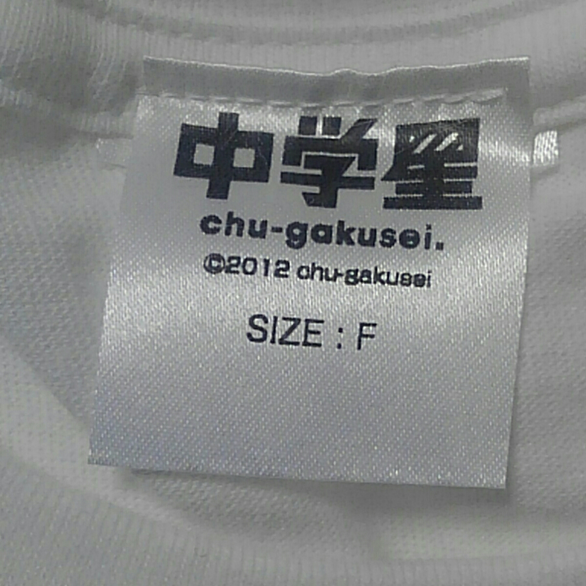 中学星　chu-gakusei. Tシャツ　新品未使用　フリーサイズ　白　　FREE SIZE _画像5