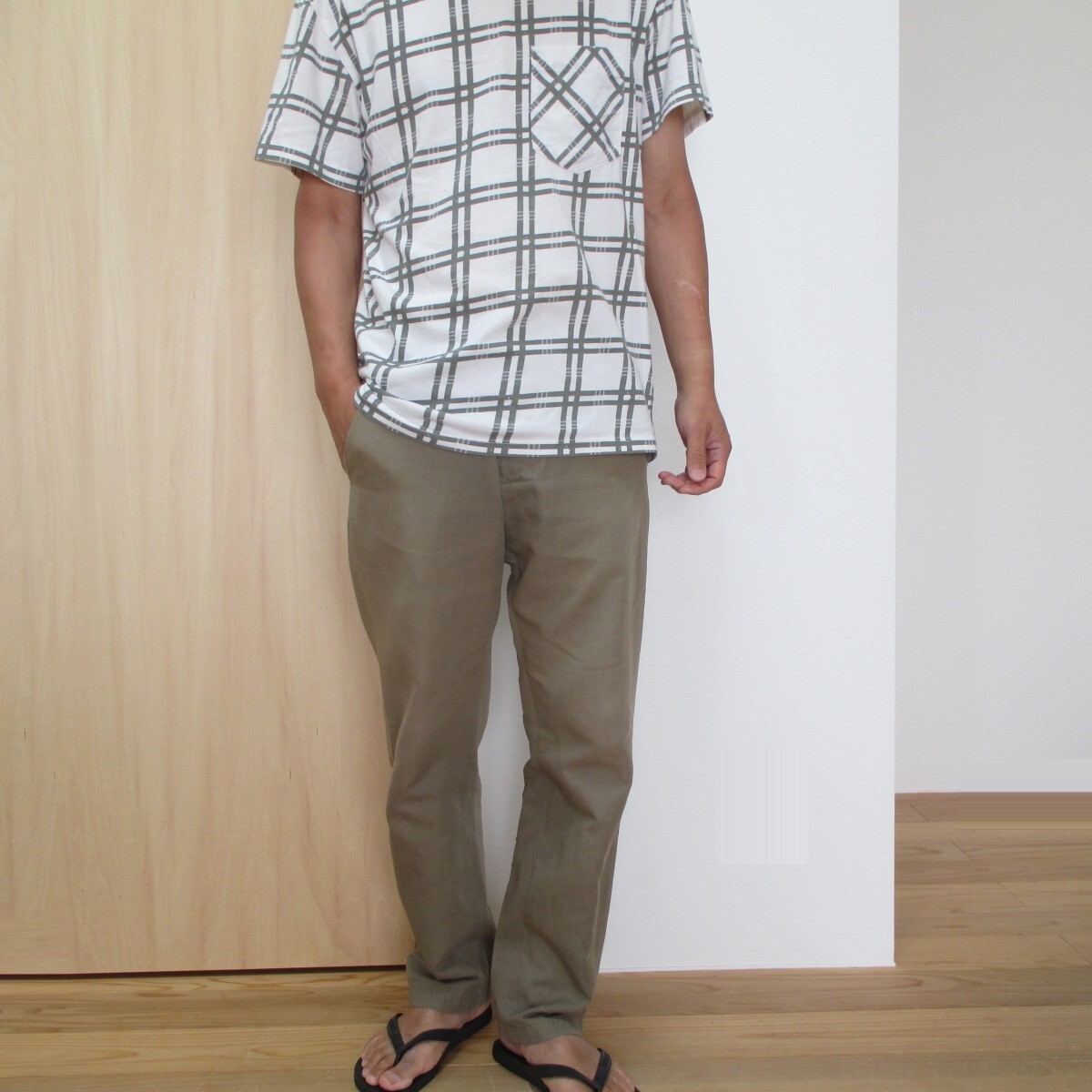 Maison Martin Margiela リネン混マックイーンパンツ カーキ44 Maison Martin Margiela リネン混マックイーンパンツ カーキ44