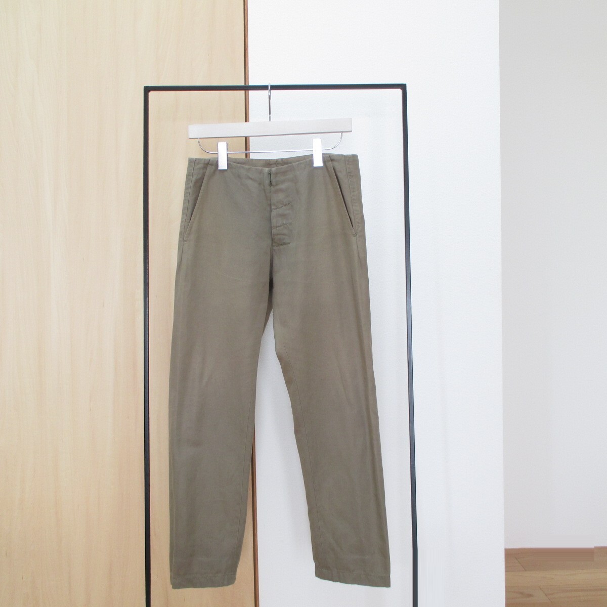 Maison Martin Margiela リネン混マックイーンパンツ カーキ44 Maison Martin Margiela リネン混マックイーンパンツ カーキ44