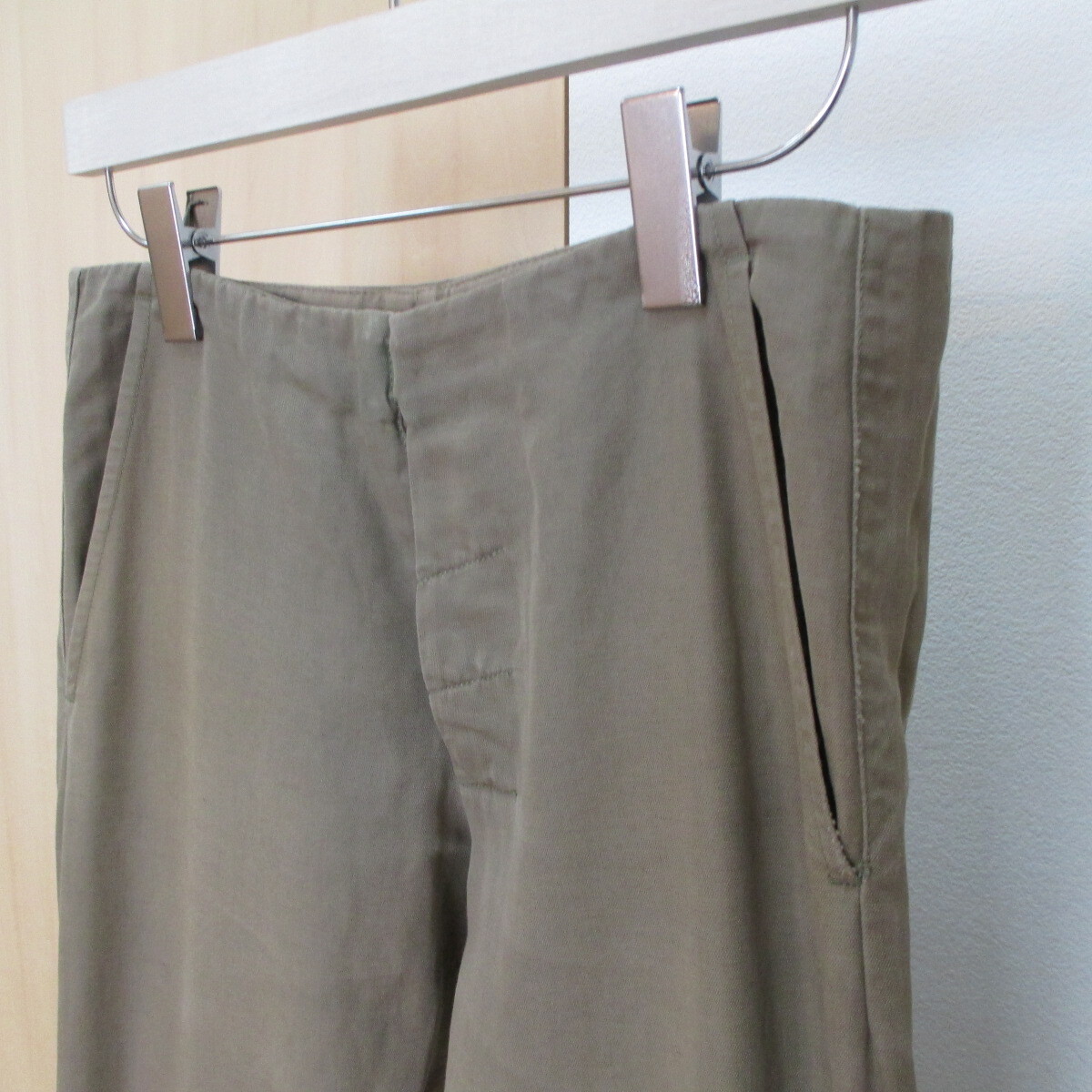 Maison Martin Margiela リネン混マックイーンパンツ カーキ44 Maison Martin Margiela リネン混マックイーンパンツ カーキ44