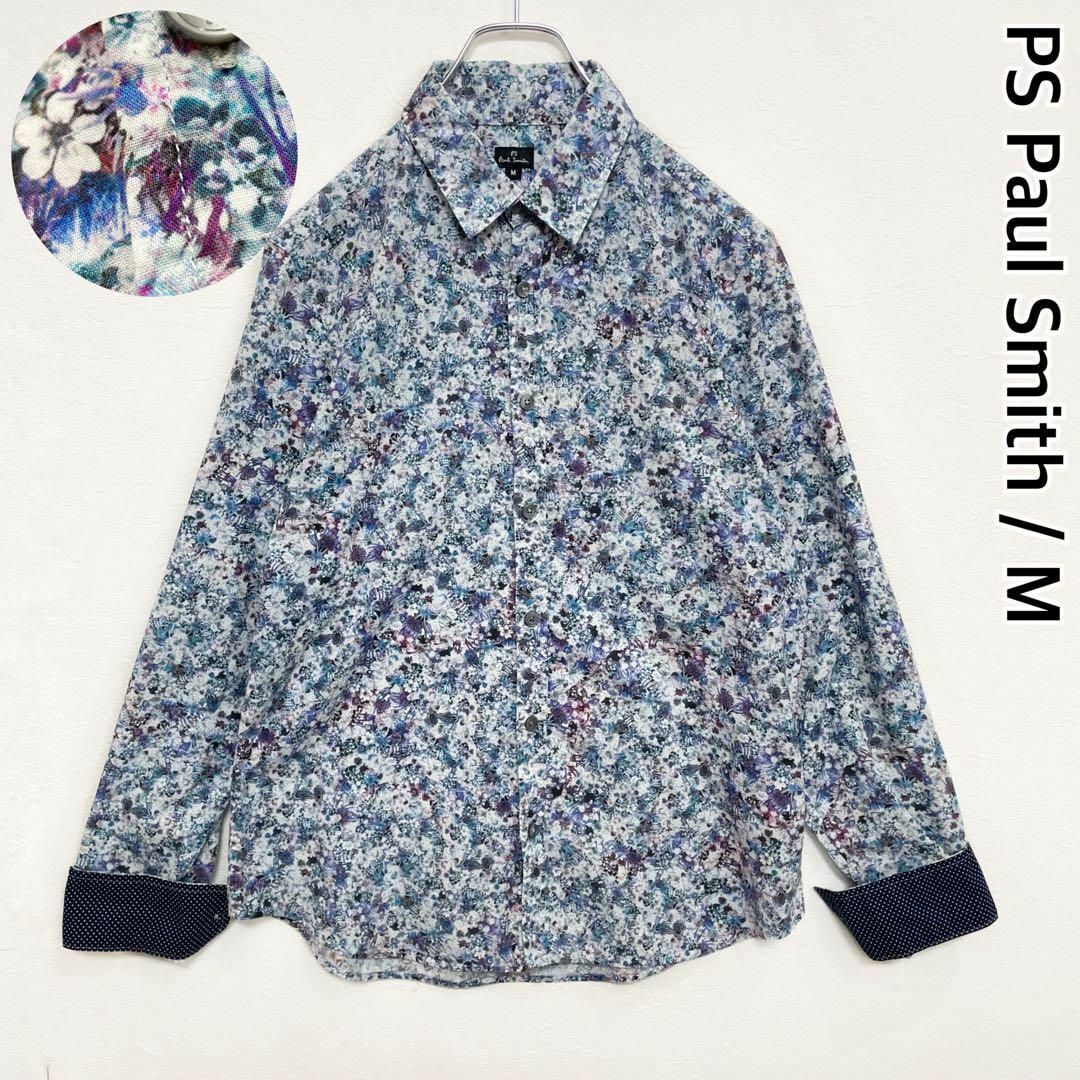 PSポールスミス 花柄 総柄 カフス裏 ドット 長袖シャツ フラワー PSポールスミス 花柄 総柄 カフス裏 ドット 長袖シャツ フラワー