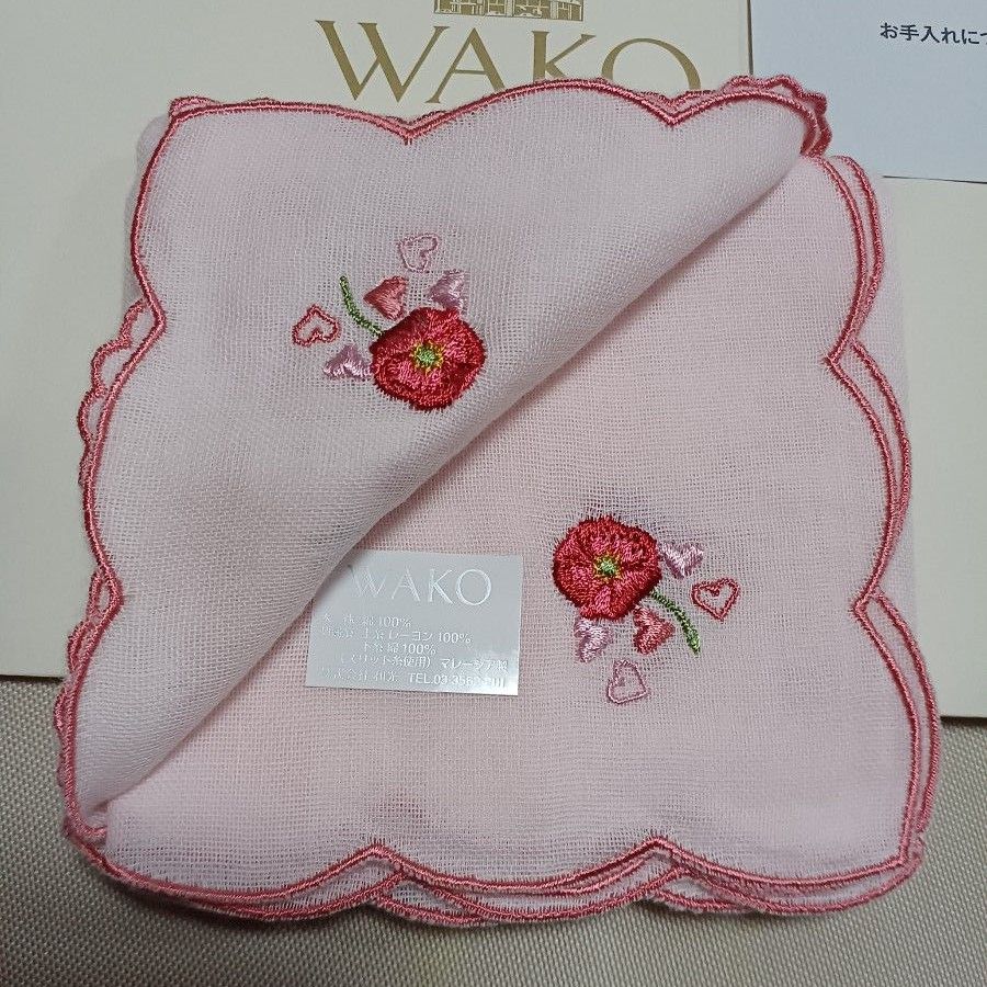 銀座 和光 WAKO 刺繍ハンカチ ピンク ハート|Yahoo!フリマ(旧 銀座 和光 WAKO 刺繍ハンカチ ピンク ハート|Yahoo!フリマ(旧