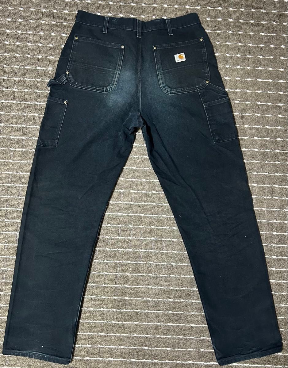 色落ち抜群 carhartt ダブルニーペインターパンツ BLK ボロ 色落ち抜群 carhartt ダブルニーペインターパンツ BLK ボロ
