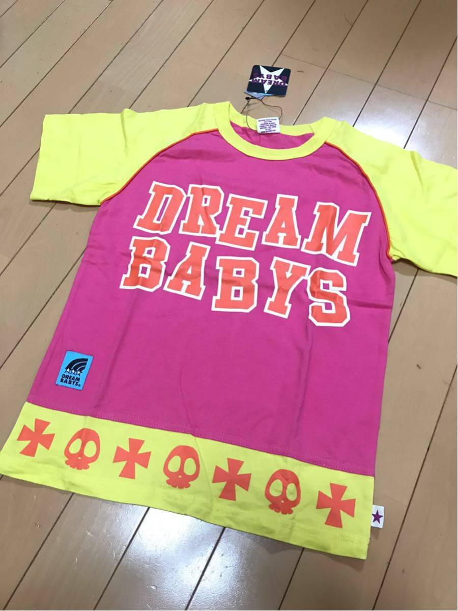 新品 ドリームベイビーズ DREAM BABYS ◆ 半袖Tシャツ 140 ドクロ スカル カラフル ベビードール babydoll_画像1