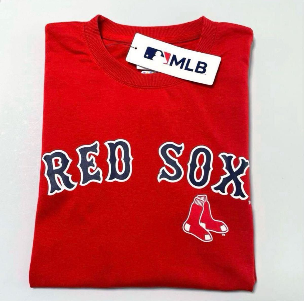 セール品　MLB ボストン・レッドソックス　Tシャツ 吉田正尚　英字ロゴ　赤　Lサイズ