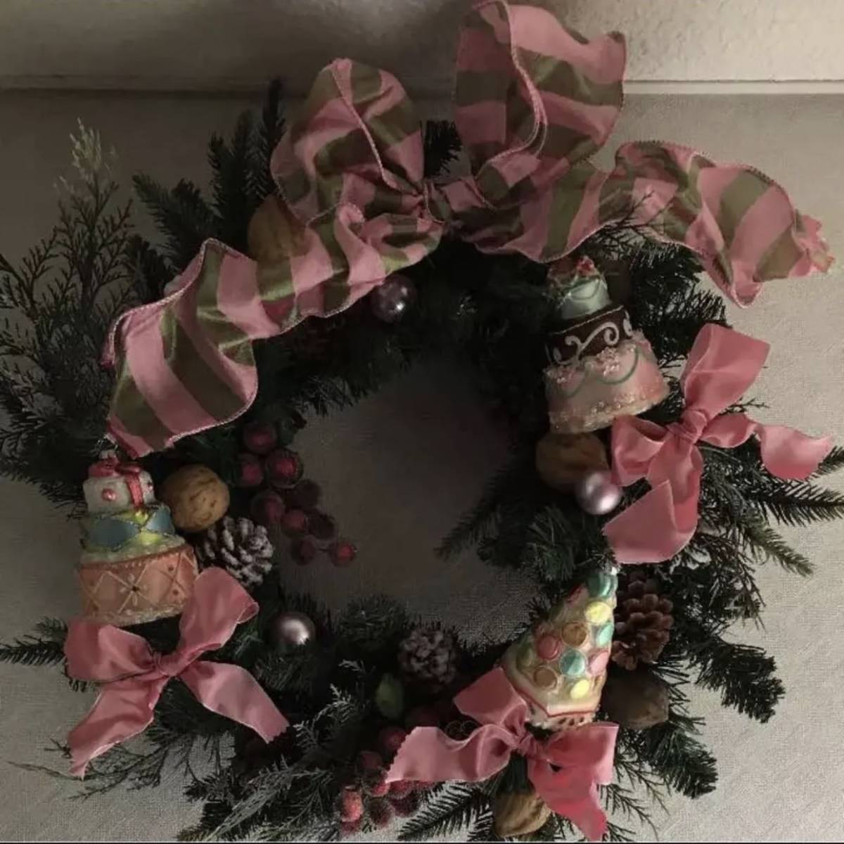 造花 クリスマスリース ビッグサイズ レアな飾り 新品 | sweatreno.com