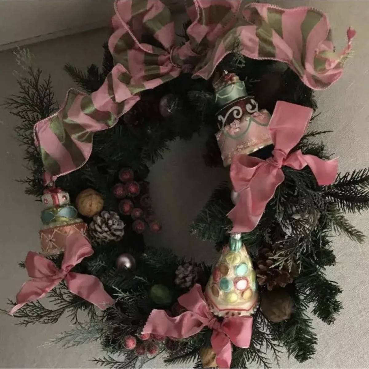 造花 クリスマスリース ビッグサイズ レアな飾り 新品 | sweatreno.com