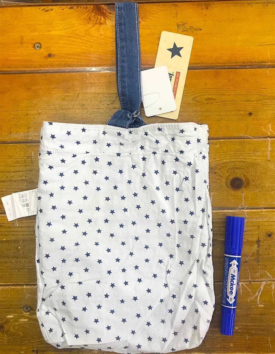 * prompt decision * new goods tag attaching daddy oh daddyda Dio dati* child & mama for * star article flag pattern brand Logo embroidery Denim kindergarten bag shoes bag *Y2090