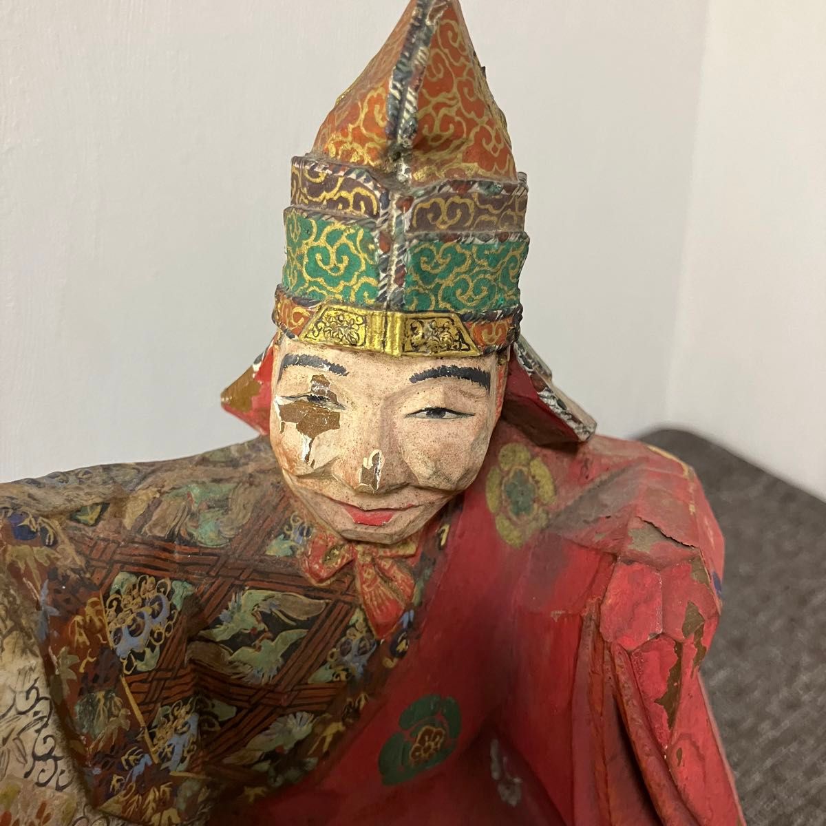 奈良一刀彫 名工竹林薫風作 舞楽人形 春日大社 骨董 奈良一刀彫 名工竹林薫風作 舞楽人形 春日大社 骨董