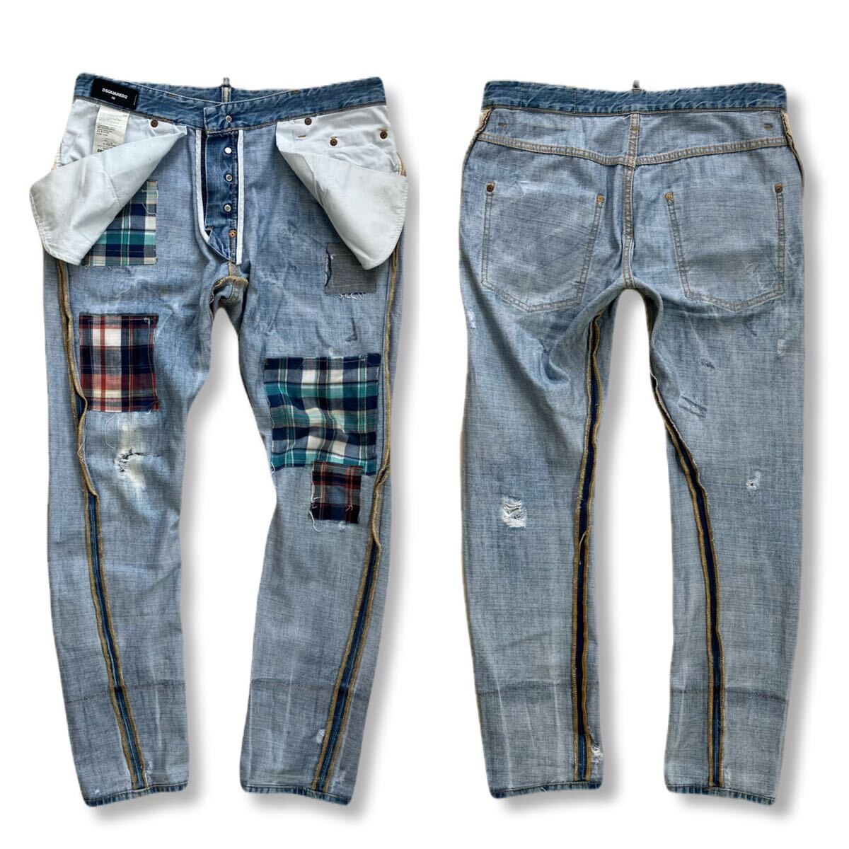 送料無料 チェック当て布 18ss DSQUARED2 ディースクエアード 送料無料 チェック当て布 18ss DSQUARED2 ディースクエアード