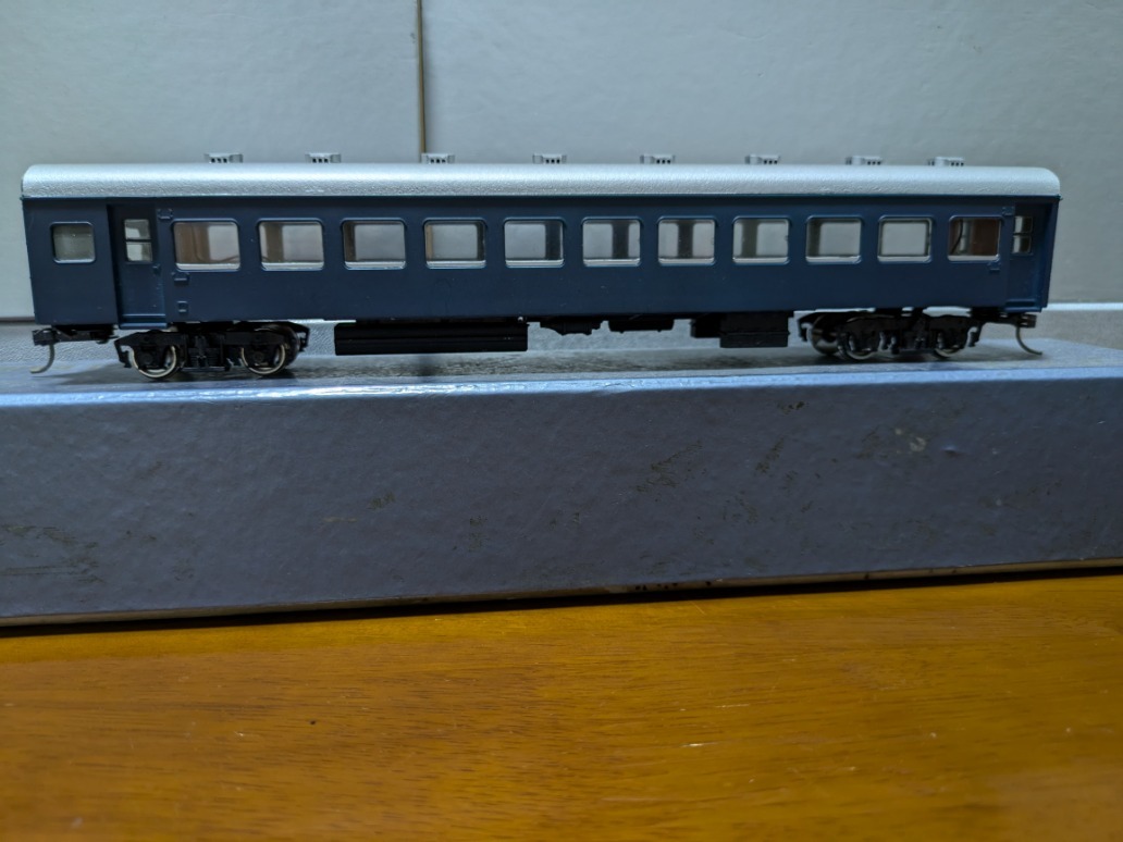  Nakamura precise na is 10( latter term type * plastic construction ) passenger car ( blue * blue 15 number ) HO gauge 