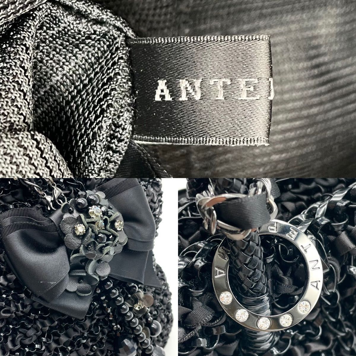 アンテプリマ ワイヤーバッグ ブラック リボンチャーム付き 美品 極美品 ANTEPRIMAアンテプリマ ワイヤーバッグ 大容量 チャーム