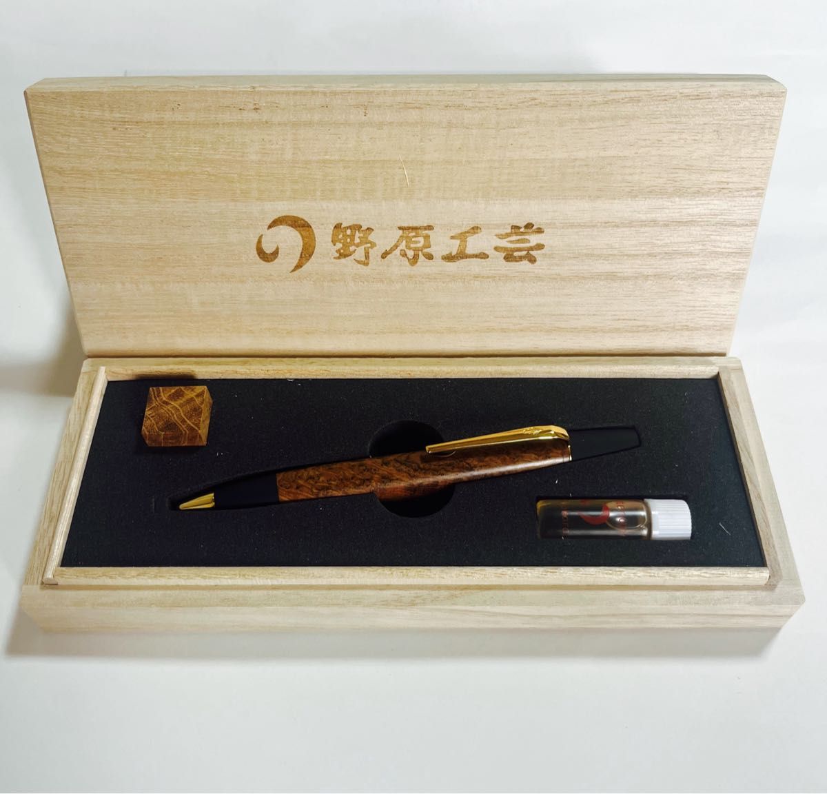野原工芸 特上チーク瘤のボールペン・ロータリー 金具の色 野原工芸 特上チーク瘤のボールペン・ロータリー 金具の色