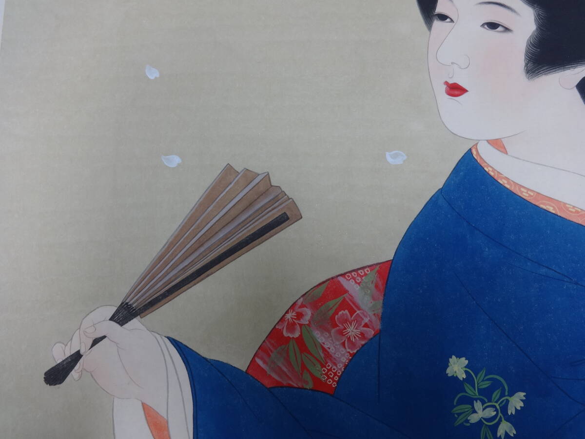 上村松園 天保歌妓 水彩画 1935年代 紙本著色 肉筆 浮世絵 S*o様 上村松園 天保歌妓 水彩画 1935年代 紙本著色 肉筆