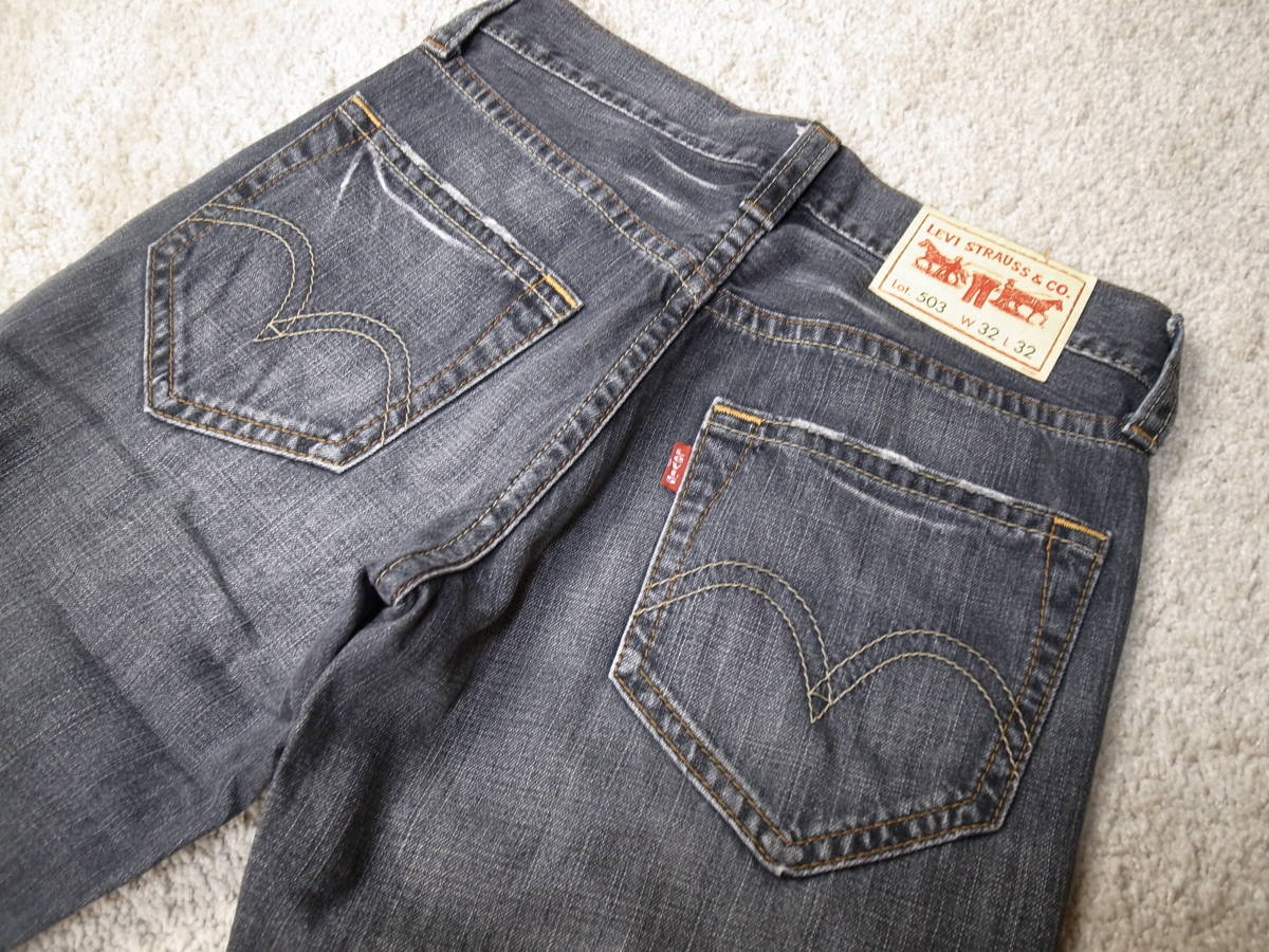 ヤフオク! - Levi's リーバイス 503 ブラックジーンズ ユーズ