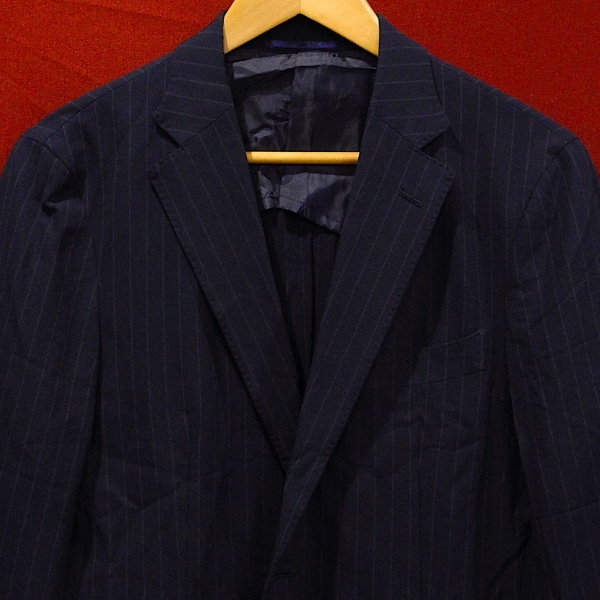  Macintosh PHILOSOPHY TROTTERfiroso feet rota- design stripe tailored b leather jacket navy blue 40 beautiful goods 