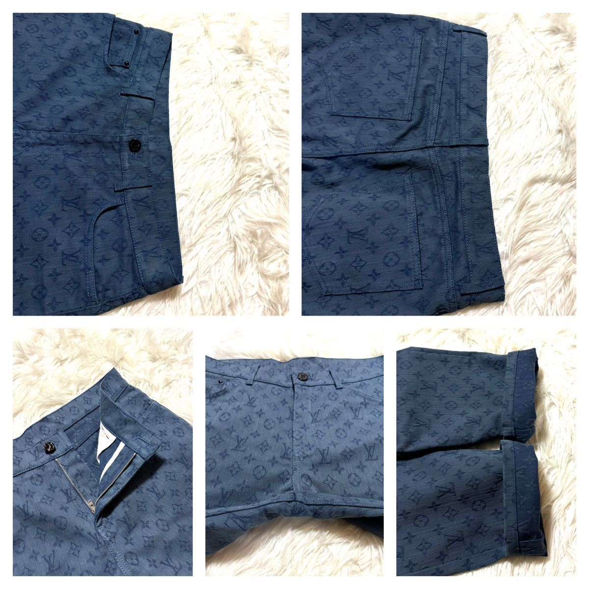 本物 極美品 ルイヴィトン 総モノグラム デニムパンツ ジーンズ 本物 極美品 ルイヴィトン 総モノグラム デニムパンツ ジーンズ
