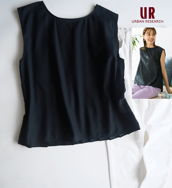  new goods # Urban Research URBAN RESEARCH# back pleat sia- French blouse navy! popular sia- material! put on .. make back pleat!