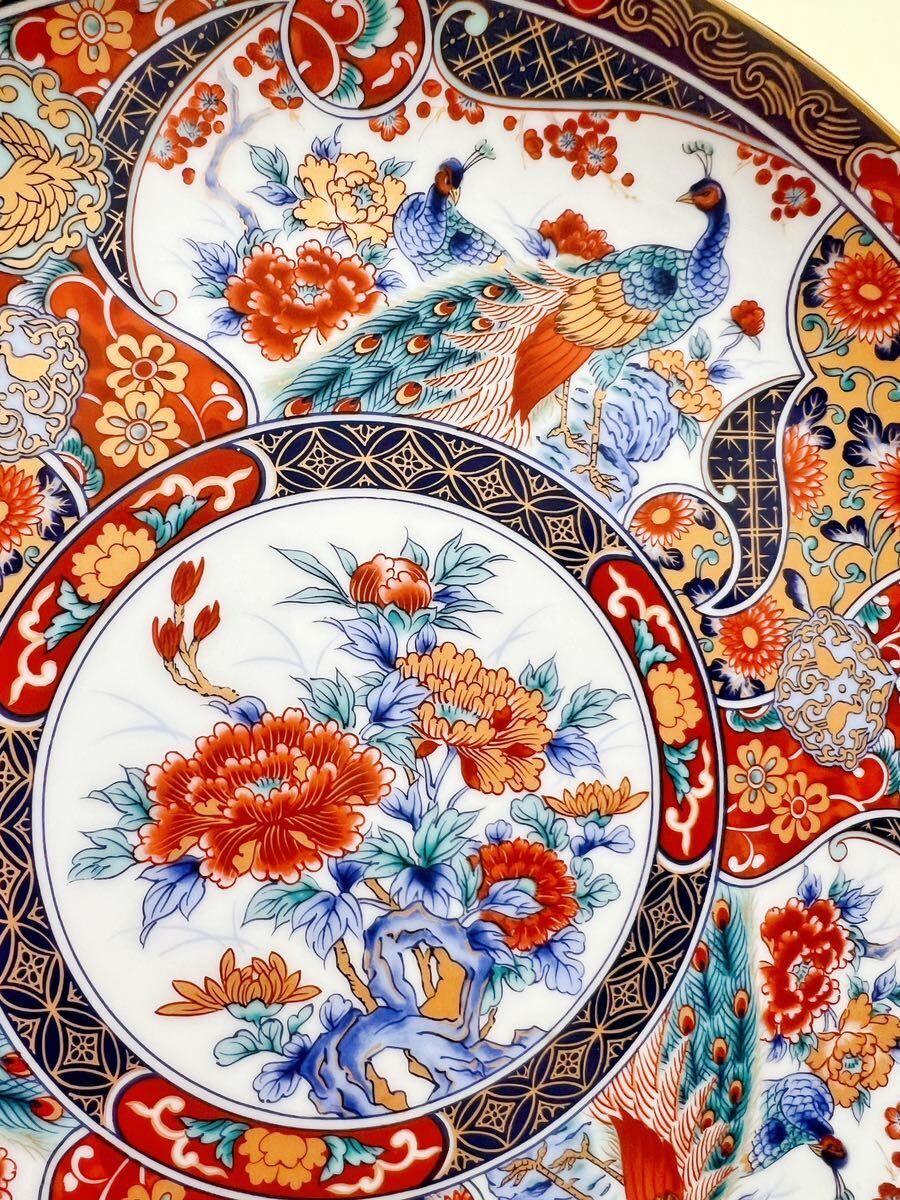 有田焼 九五謹製 古伊万里 金襴手 金彩色絵孔雀菊牡丹 花鳥柄 有田焼 九五謹製 古伊万里 金襴手 金彩色絵孔雀菊牡丹 花鳥柄