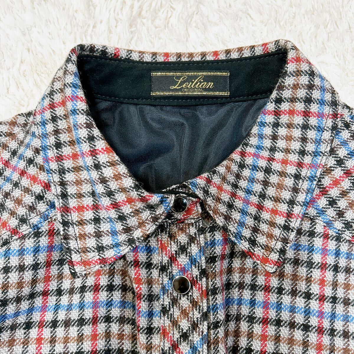 Leilian レリアン チェック シャツ ジャケット 13号 大きい Leilian レリアン チェック シャツ ジャケット 13号 大きい