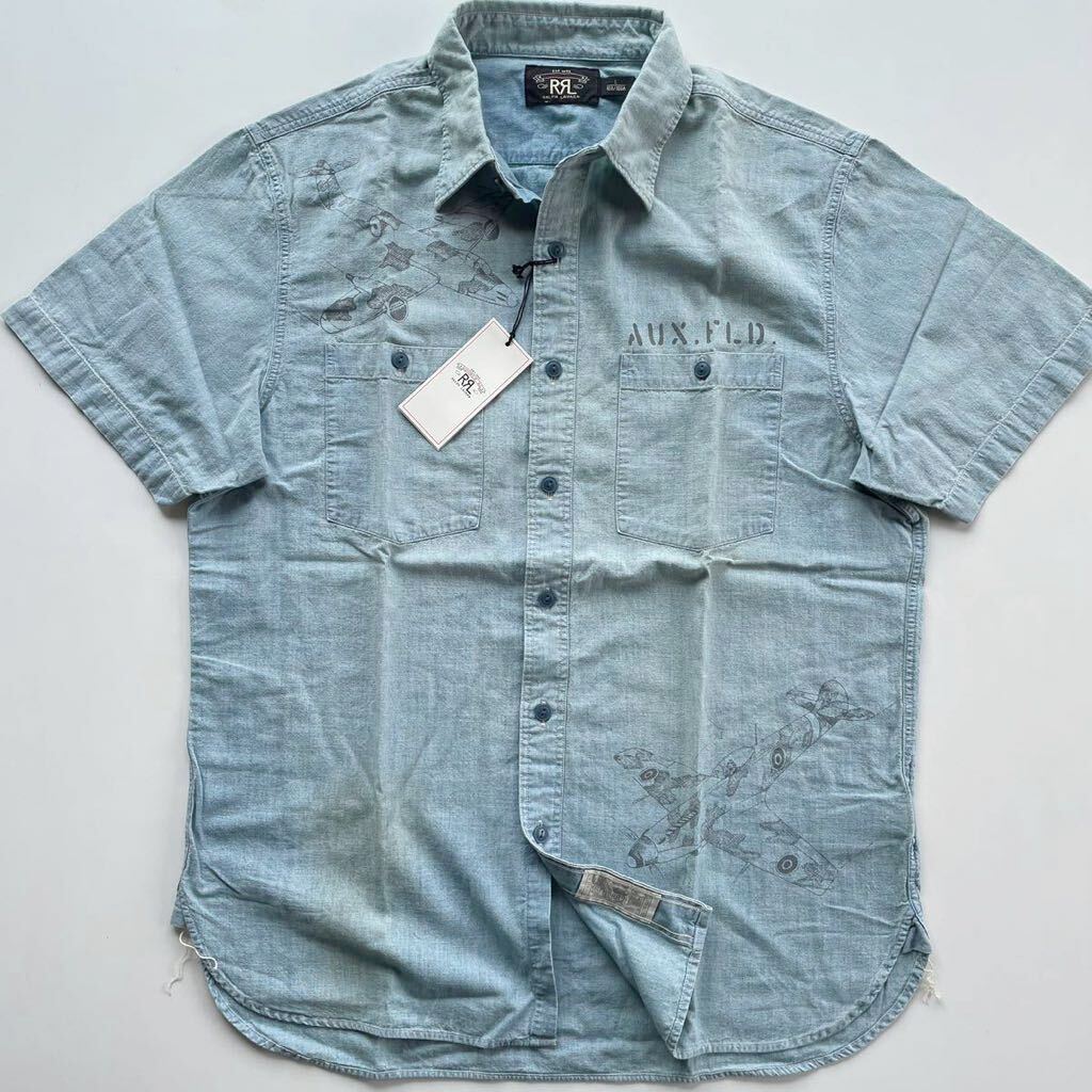 未使用】RRL “Indigo Chambray Shirt” L シャンブレー 未使用】RRL “Indigo Chambray Shirt” L シャンブレー