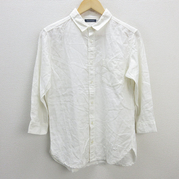G■アーバンリサーチ/URBAN RESEARCH 七分袖シャツ/リネン【38】白系/men's/89【中古】■