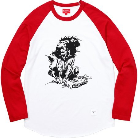 Supreme 18SS Week11 Lion Raglan Baseball Top Red Small 国内正規品 新品未使用 納品書タグ付 シュプリーム ラグランTシャツ 赤 Sサイズ_画像1