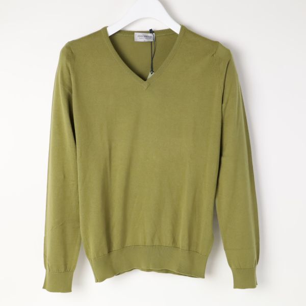 176a new goods 3 ten thousand JOHN SMEDLEY John Smedley PALERMO long sleeve 30G V neck knitted cotton 100% sweater S