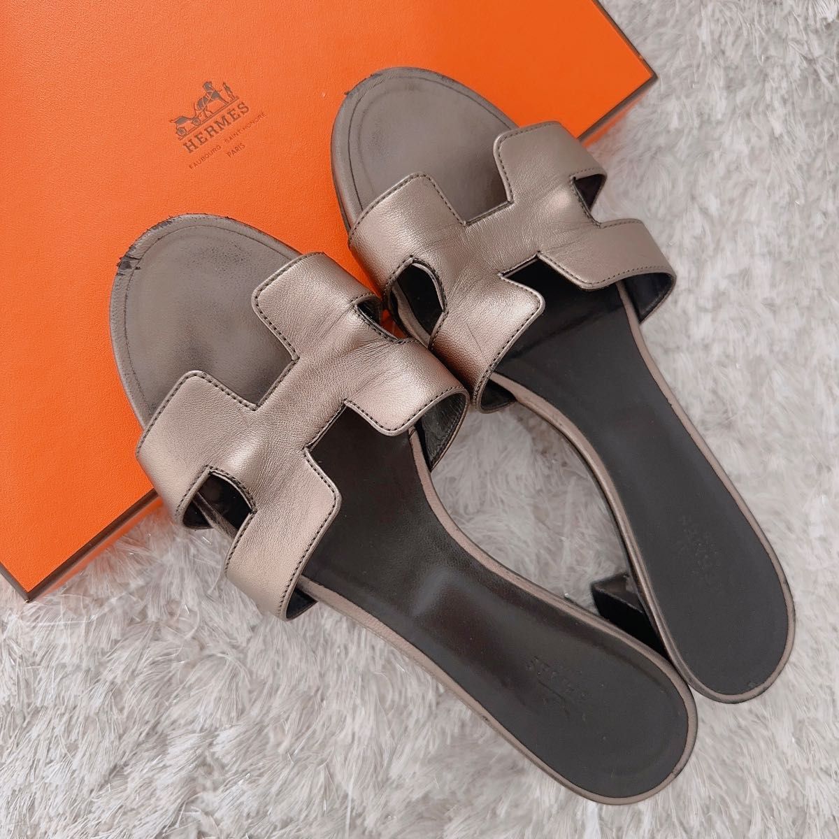 HERMES H エルメス サンダル オランオアジス ミュール フラット HERMES H エルメス サンダル オランオアジス ミュール フラット