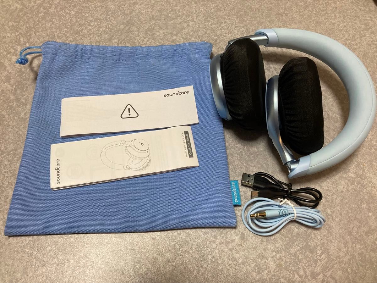 Anker】ブルー soundcore Space One ワイヤレスヘッドホン Anker】ブルー soundcore Space One ワイヤレスヘッドホン
