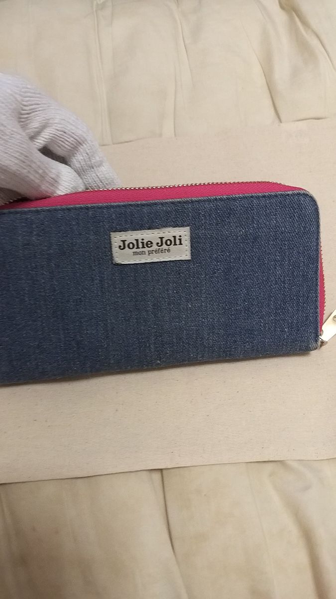 美品 Jolie Joli ジョリージョリ デニム長財布 ブルーピンク 激安 かわいい