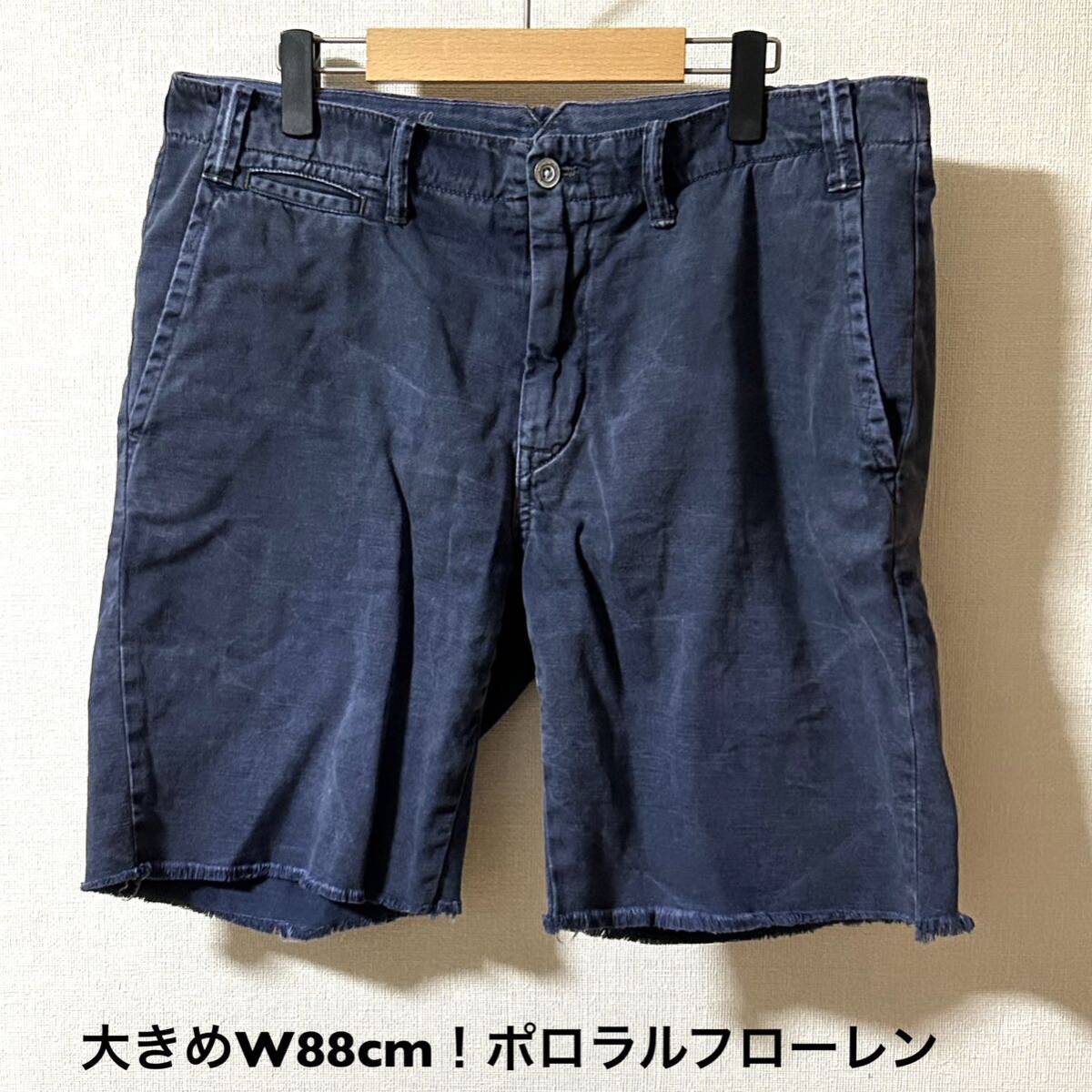 大きめW88cm ポロラルフローレン 古着ショートパンツ ネイビー 大きめW88cm ポロラルフローレン 古着ショートパンツ ネイビー