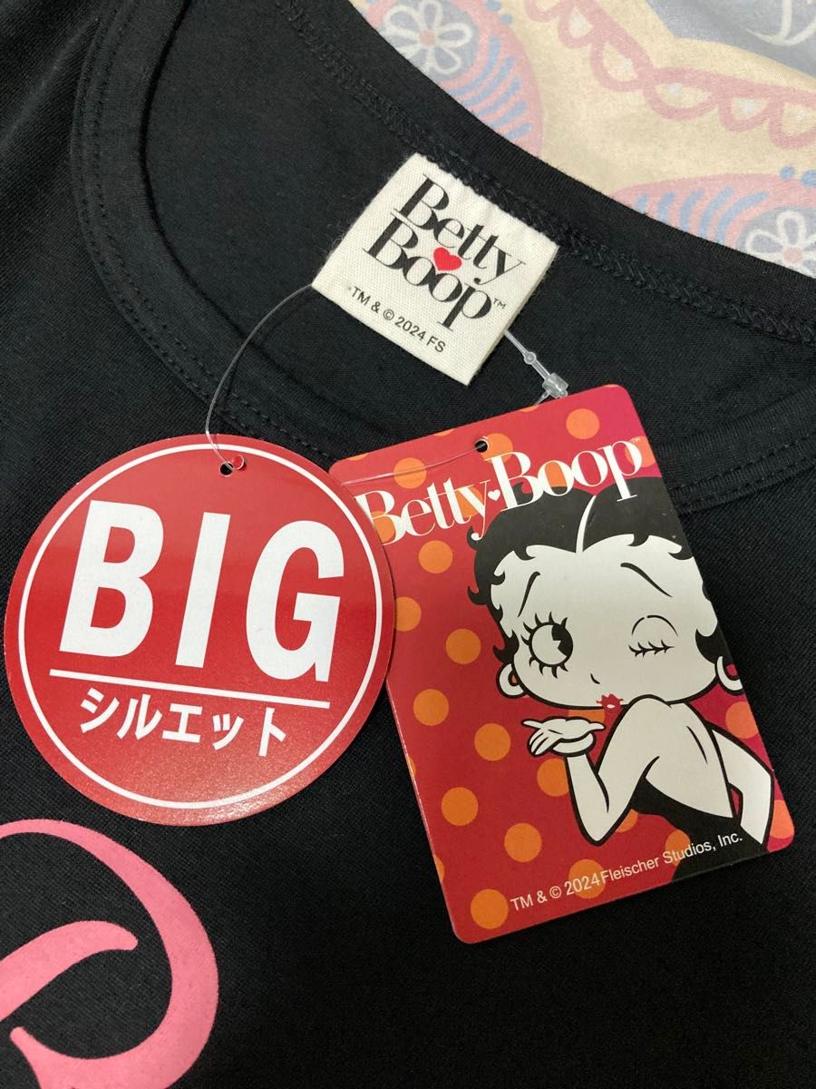 新品】【Betty Boop】ベティちゃんバイク ブラックプリント柄 新品】【Betty Boop】ベティちゃんバイク ブラックプリント柄