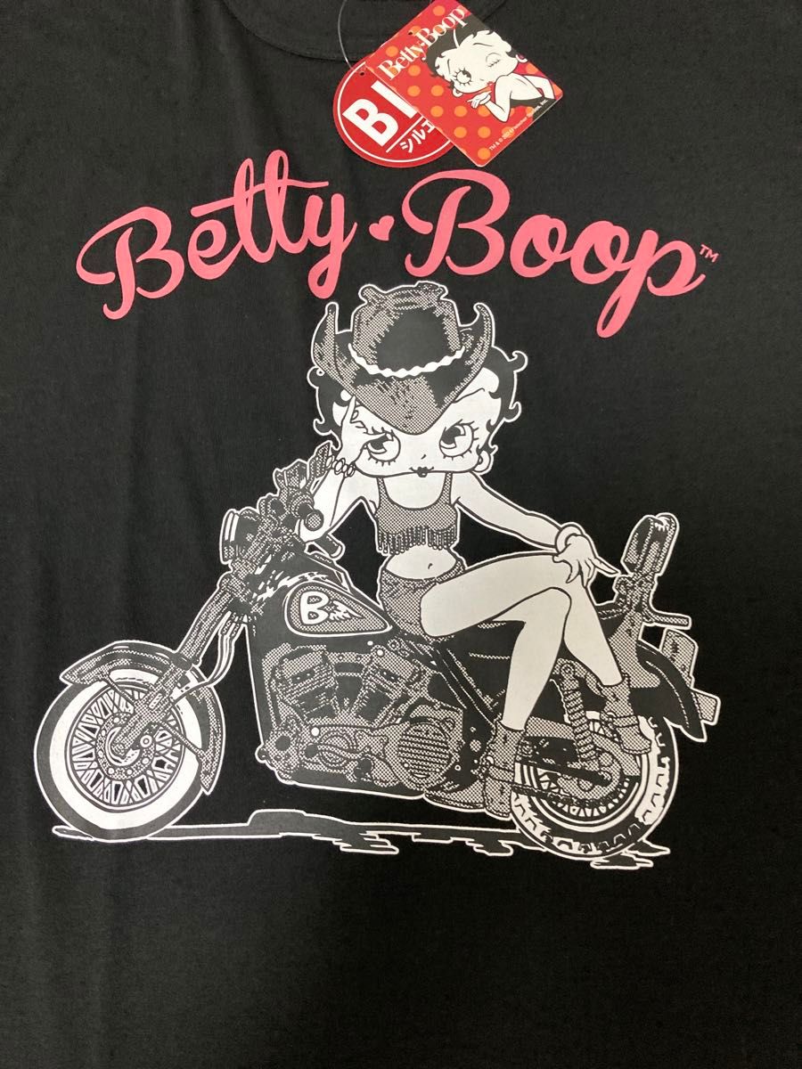 新品】【Betty Boop】ベティちゃんバイク ブラックプリント柄 新品】【Betty Boop】ベティちゃんバイク ブラックプリント柄
